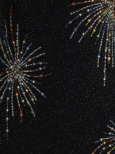 Staud Split Beaded Mini Dress In Black