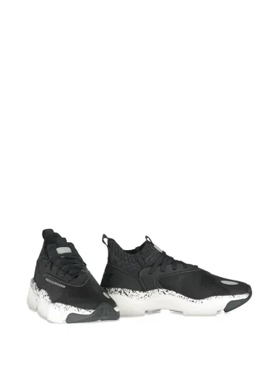 Paul & Shark Shark-print Sneakers In Black