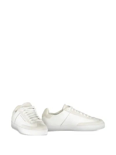 Paul & Shark Leather Panelled Sneakers In White
