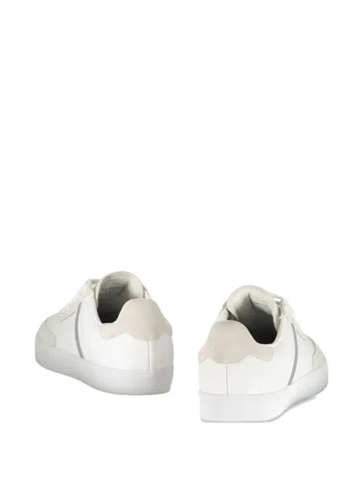 Paul & Shark Leather Panelled Sneakers In White