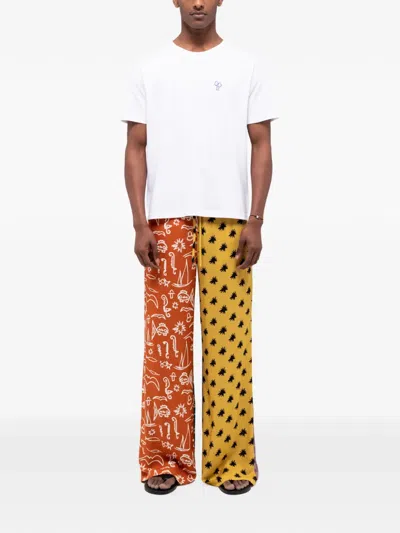 Donde Esteban Colour-block Printed Trousers In Multi