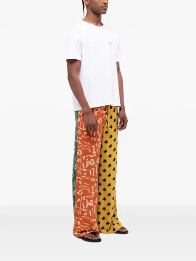 Donde Esteban Colour-block Printed Trousers In Multi