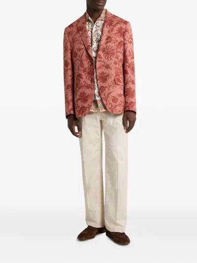 Etro Single-breasted Blazer In Red