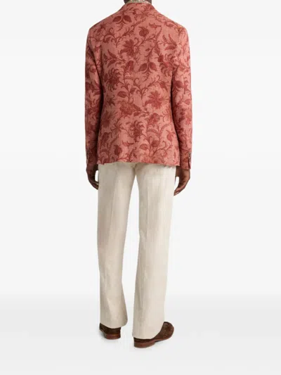 Etro Single-breasted Blazer In Red