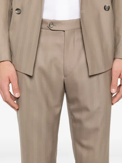 Tagliatore Double-breasted Suit In Neutral