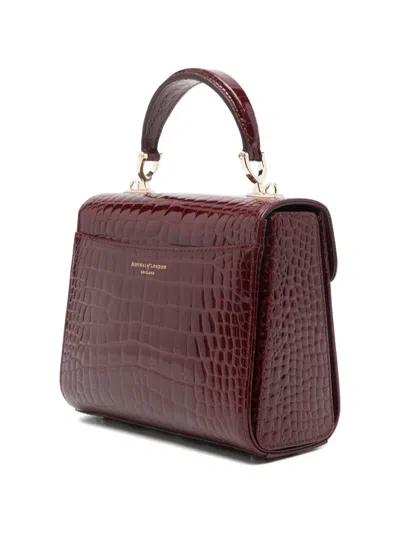 Aspinal Of London Medium Mayfair Crocrodile-embossed Tote Bag In Burgundy