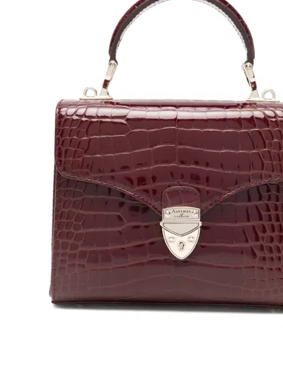 Aspinal Of London Medium Mayfair Crocrodile-embossed Tote Bag In Burgundy