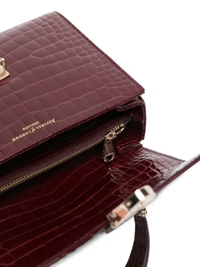 Aspinal Of London Medium Mayfair Crocrodile-embossed Tote Bag In Burgundy