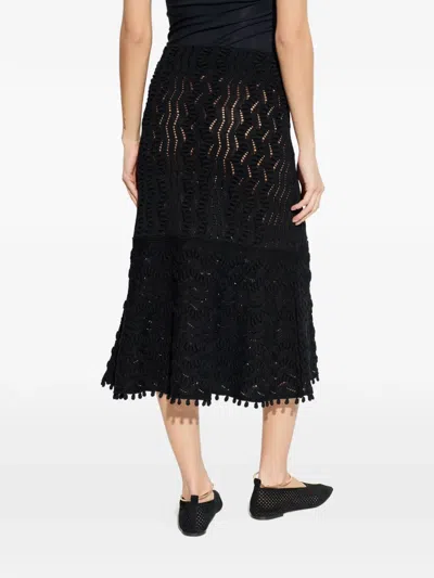 Jil Sander Crochet Midi Skirt In Black