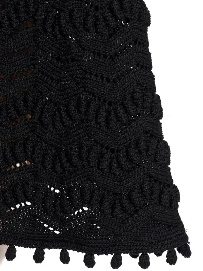 Jil Sander Crochet Midi Skirt In Black