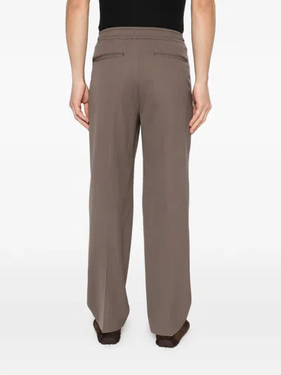 Attachment Drawstring Pleated Trousers In Brown