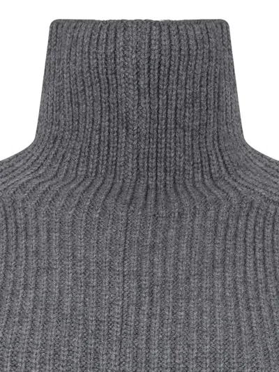 Magda Butrym Turtle-neck Ribbed Mini Dress In Gray