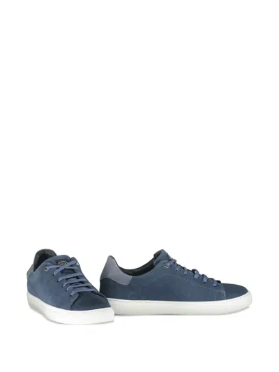 Paul & Shark Rounded Leather Sneakers In Blue