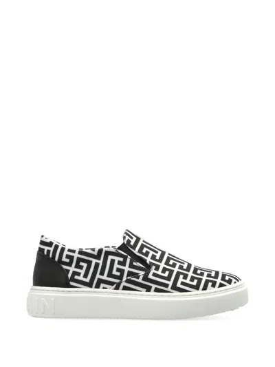 Balmain Geometric-print Sneakers In Multi