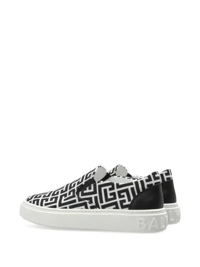 Balmain Geometric-print Sneakers In Multi