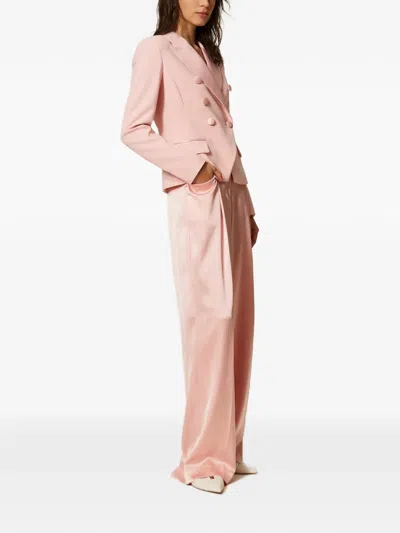 Twinset Double-breasted Blazer In Pink