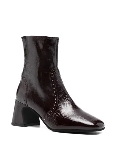 Evaluna Studded-details Block-heel Boots In Brown