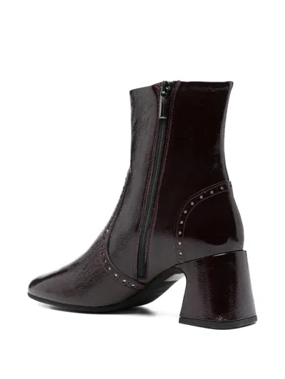 Evaluna Studded-details Block-heel Boots In Brown