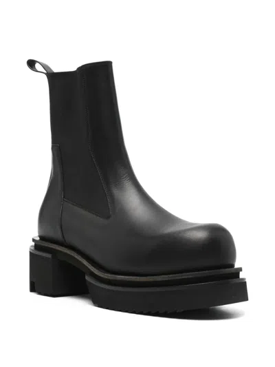 Rick Owens Round-toe Ankle Boots In Black