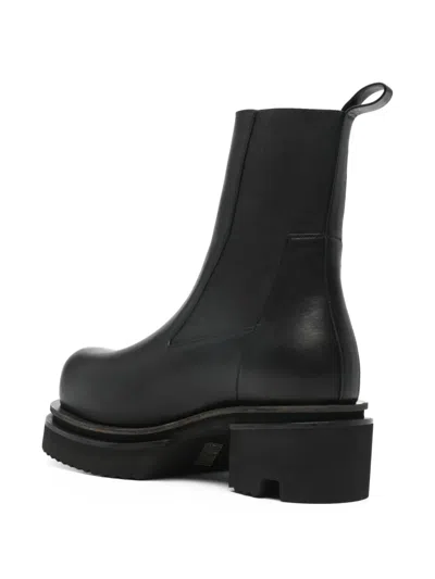 Rick Owens Round-toe Ankle Boots In Black