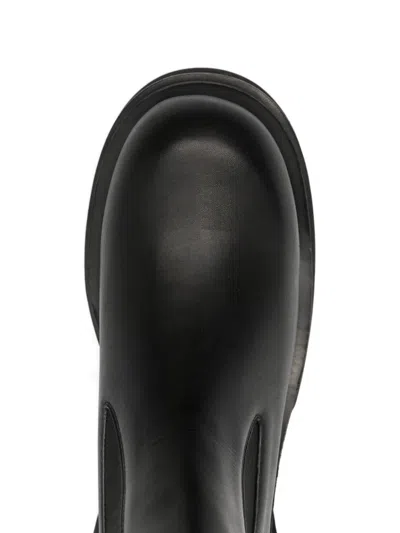 Rick Owens Round-toe Ankle Boots In Black