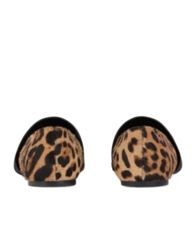 Givenchy Sliced Square Ballerinas In Pony Leather With Leopard Pattern In Black