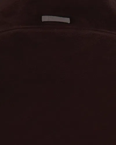 Herno Suede-texture Brown Casual Jacket With High Collar In Red