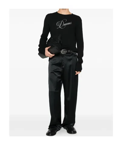 Ann Demeulemeester Greg Slim Fit Long Sleeves T-shirt In Black