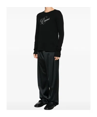 Ann Demeulemeester Greg Slim Fit Long Sleeves T-shirt In Black