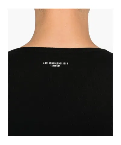 Ann Demeulemeester Greg Slim Fit Long Sleeves T-shirt In Black