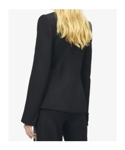 Alexander Mcqueen Chain Mail Embroidery Single-breasted Jacket In Black