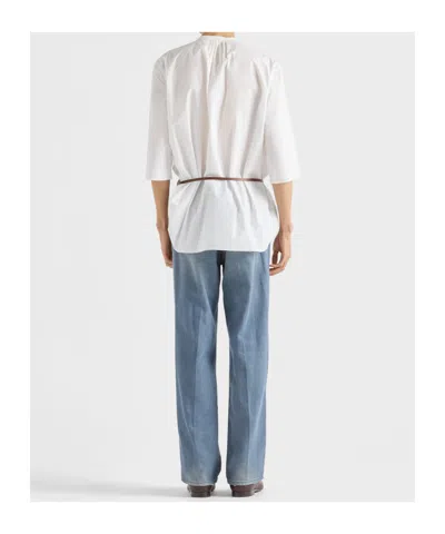 Prada Belt Loop Jeans In Blue