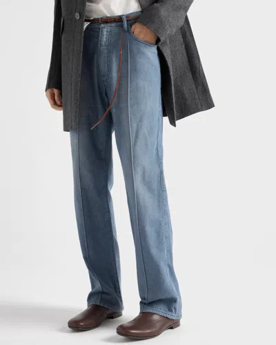 Prada Belt Loop Jeans In Blue