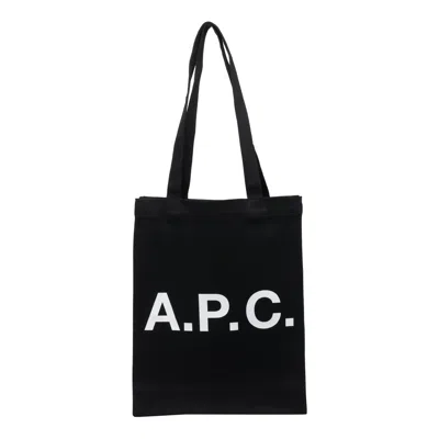 Apc A.p.c. Black Canvas Lou Shopping Bag In Pink