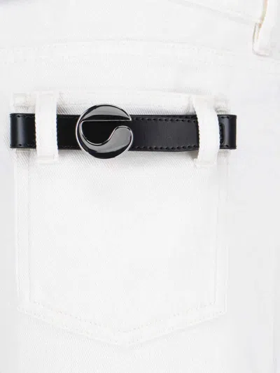 Coperni Straight Leg Logo Plaque Pants In Neutral