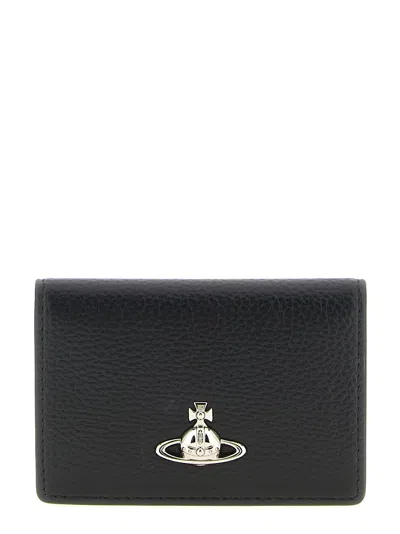 Vivienne Westwood Orb Logo Card Holder In Black