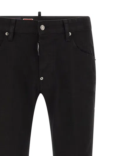 Dsquared2 Sleek Black Jeans With Comfortable Stretch Fabric And Modern Fit In Black