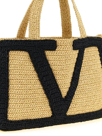 Valentino Viva Superstar Large Raffia Shopping Tote Bag In Neutral