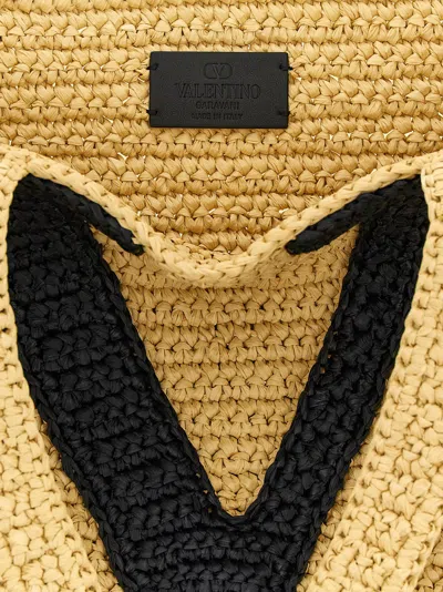 Valentino Viva Superstar Large Raffia Shopping Tote Bag In Neutral