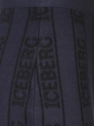 Iceberg Logo Midi Skirt In Blue