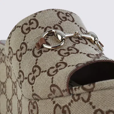 Gucci Beige Cotton Sandals In Neutral