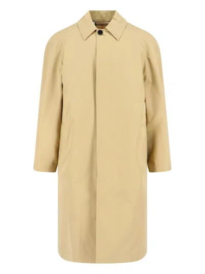 Burberry Beige Cotton Trench Coat In Nude
