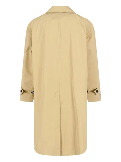 Burberry Beige Cotton Trench Coat In Nude