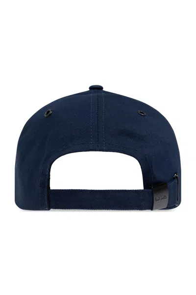 Paul Smith Zebra Logo Organic Cotton Cap In Blue