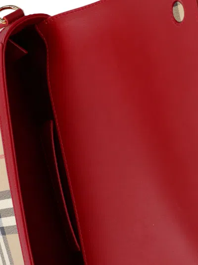 Burberry Printed Canvas Note Handbag In Sand