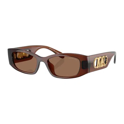 Michael Kors Rhodes Brown Solid Rectangular Ladies Sunglasses 0mk2243u 402173 52