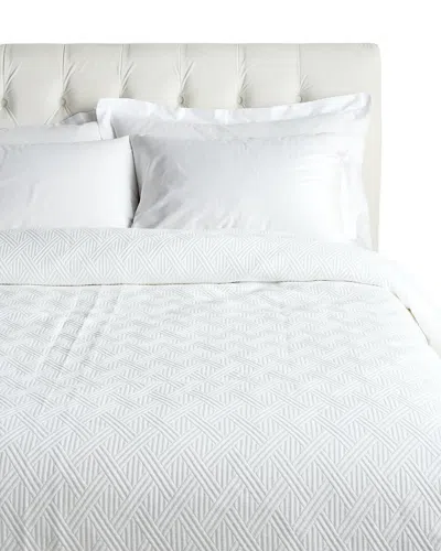 Frette Cotton Geometrics Bedspread In White
