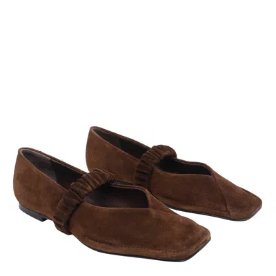 Alohas Lautan Square Toe Mary Jane Flat In Brown