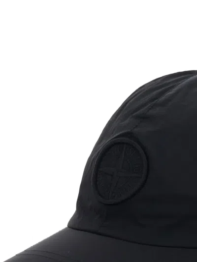 Stone Island Patch Baseball Hat In Black