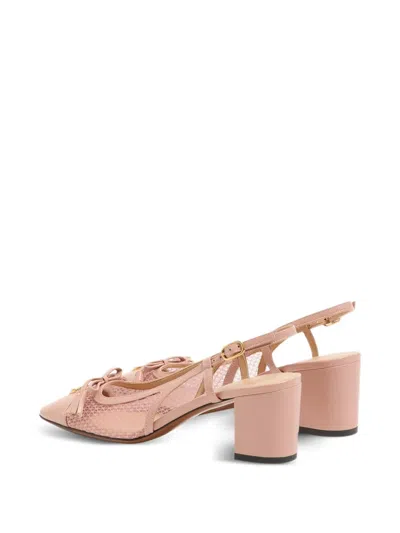 Valentino Garavani Valet Du Roi Slingback Pump In Mesh And Kidskin 60mm Woman Pink 42 In Pink